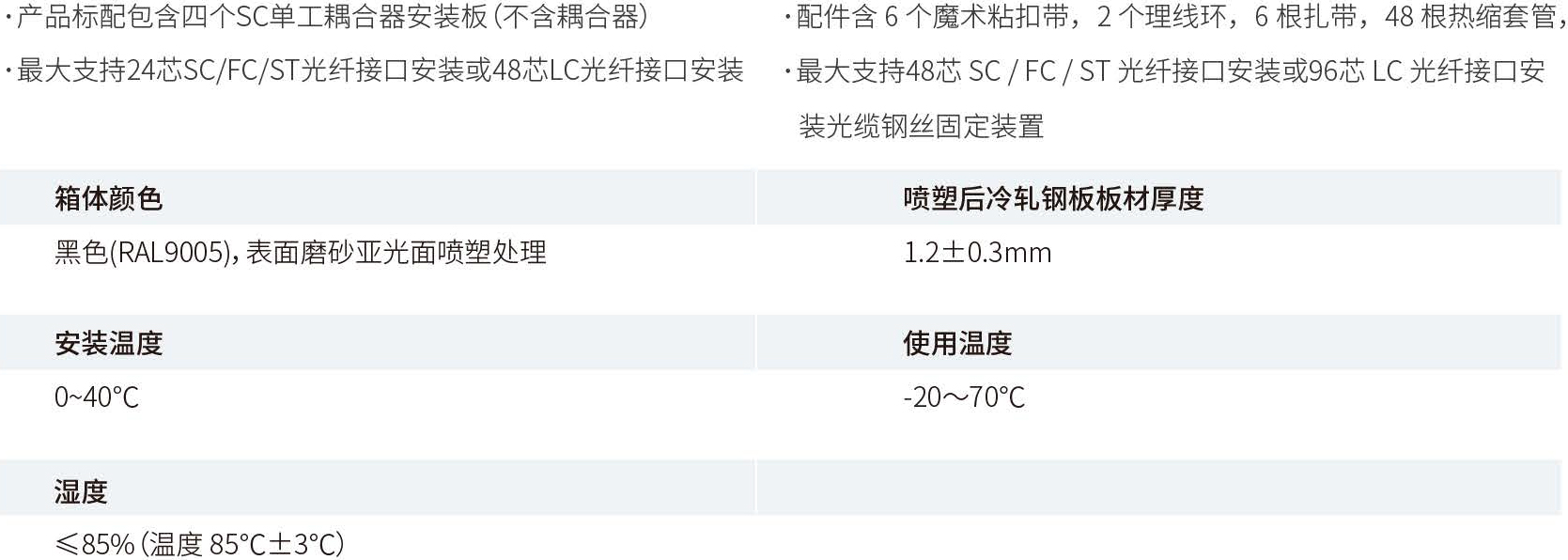 产品性能参数